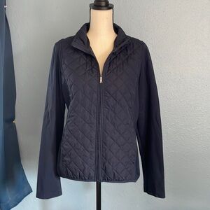 Banana Republic Jacket Womens M Navy Blue Quilted Sporty Zip Up